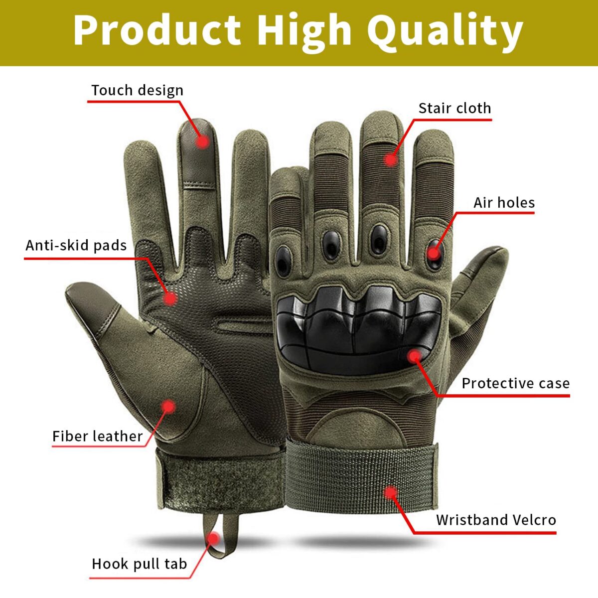 MOTOTHRIFT ARMY GLOVE FOR MOTORCYCLE 02